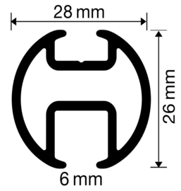 Roller A6823 met gesloten oog (smal) voor Jewel A6800 rail