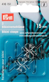 Bikini- und Gürtelverschlüsse, Kleeblatt, 15mm, transparent