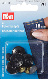 PRYM PATENTKNÖPFE ZEUS 16MM SCHWARZ - 4STK