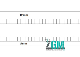 Wave band  77 mm Zwart  ongelijke hoofdjes - rol 50 meter