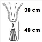 Embrasse koord met kwast 90 cm L.Grijs