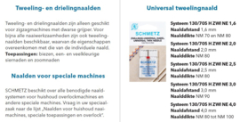 Schmetz Stretch tweeling naald 4,0-75