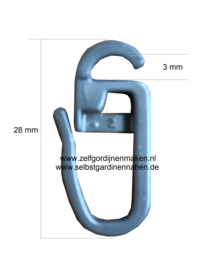 Büsche Roede ringclip grijs voor afgevlakte ring