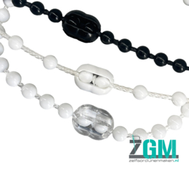 Kettingverbinder zwart / wit / transparant