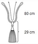 Embrasse koord met kwast 80 cm Zwart