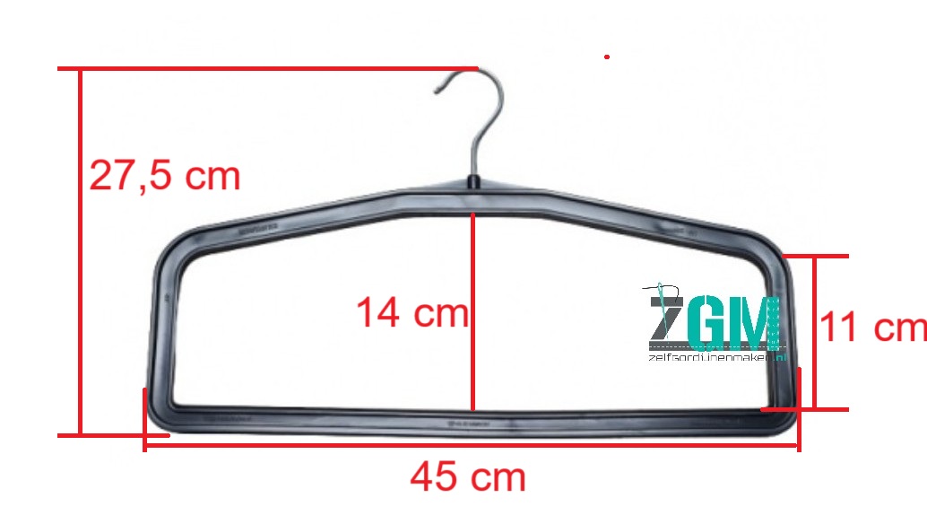 Vorhangaufhänger / Kleiderbügel schwarz 42 cm-Hohes Modell