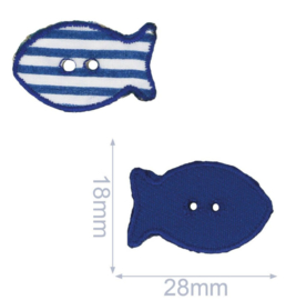 APPLIKATION FISCHE 26X18MM BLAU