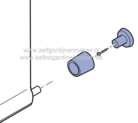 Wandlager für 13mm Stangen aus PVC zum Schrauben