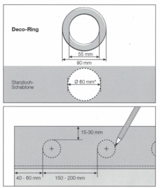 Klik zeilring wit 55/80 mm