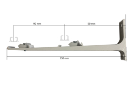 Wandhalterung doppelt mit Clips 150 mm