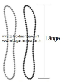 Ketting wit 50 tot 250 cm - eindloos