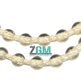 Kunststof Eindloze Ketting transparant/wit – 4,5 mm
