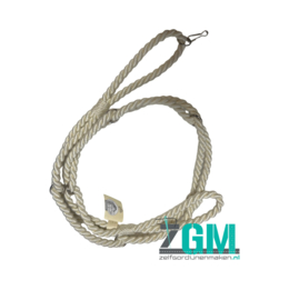 Trekkoord creme met chrome ringen 120cm