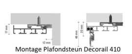 Deckenhalterung für 5er- und 6er-Schienenprofil.