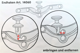 Endhaken für Wellenband Weiß