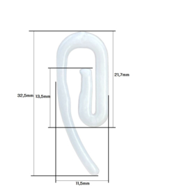 Gerster Krulhaak wit 32,5 mm