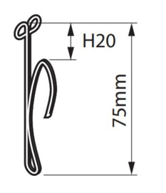 Tiefe Gardinenhaken 2 cm