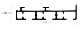 Decorail Poulieset L+R 3 sporen Panel track grijs