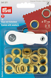 Prym Metallösen & Unterlegscheiben 11 mm Messing (15pk)