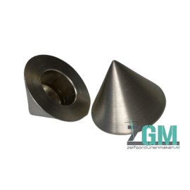 Eindknop metaal cone, edelstaal - 20 mm