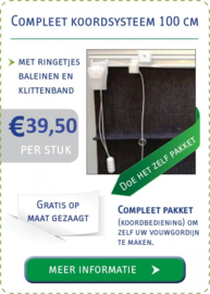 komplettes DIY-Paket Raffrollo Schnursystem 100cm