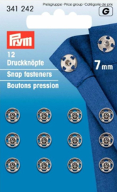 Prym Aannaaidrukknoop messing  zilver/zwart
