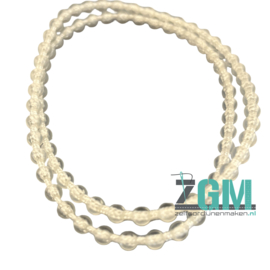 Kunststof Eindloze Ketting transparant/wit – 4,5 mm
