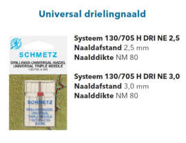 Schmetz  Drielingnaald 3.0/80 -  1 stuk