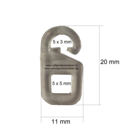 Quer-Ösenhaken für Flache Ringe Transparent