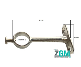 Stangenhalterung Nickel für Stange 13 mm