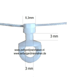 Kordel mit Drehgleiter d 5,3mm, Abstand 6cm