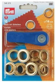 Prym Metall Ösen und Scheiben 14 mm gold Messing (10PK)