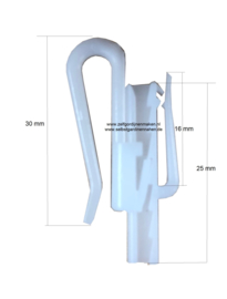 Verstellbarer Kunststoffeinschubhaken 28 mm
