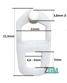 Roller A6823 met gesloten oog (smal) voor Jewel A6800 rail