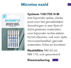 Schmetz Microtex assortiment  60/70/80  - 5 stuks