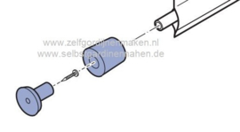 Wandlager für 13mm Stangen aus PVC zum Schrauben