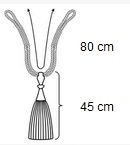 Embrasse koord met kwast 80 cm Grijs/bruin