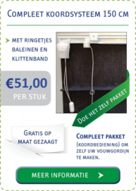 Komplettes DIY-Paket Raffrollo Schnursystem 150cm