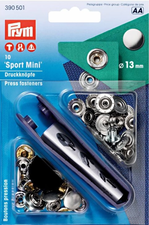 Prym Naaivrijdrukknoop sport mini 13mm zilver - 10st