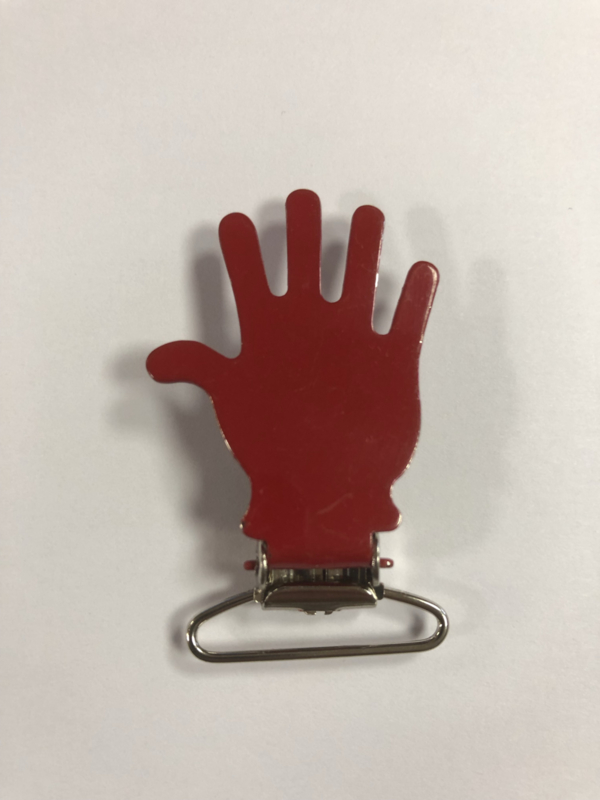 Bretel-Clip rood "hand" duim links