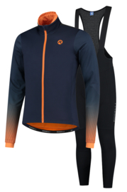 Rogelli Essential/Trace winter fietskledingset - paars/oranje/zwart