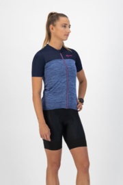 Rogelli Melange dames fietsshirt korte mouwen - blauw/roze