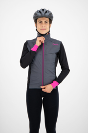 Rogelli Contenta dames winter fietsjack - grijs/zwart/roze