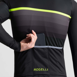 Rogelli Hero II heren fietsshirt lange mouwen - zwart/fluor