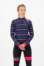 Rogelli Stripe dames winter fietsjack - blauw/roze