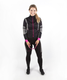 Rogelli Bliss dames winter fietsjack - zwart/grijs/roze