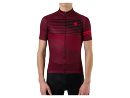 AGU Essential Striped fietsshirt korte mouwen - bordeauxrood