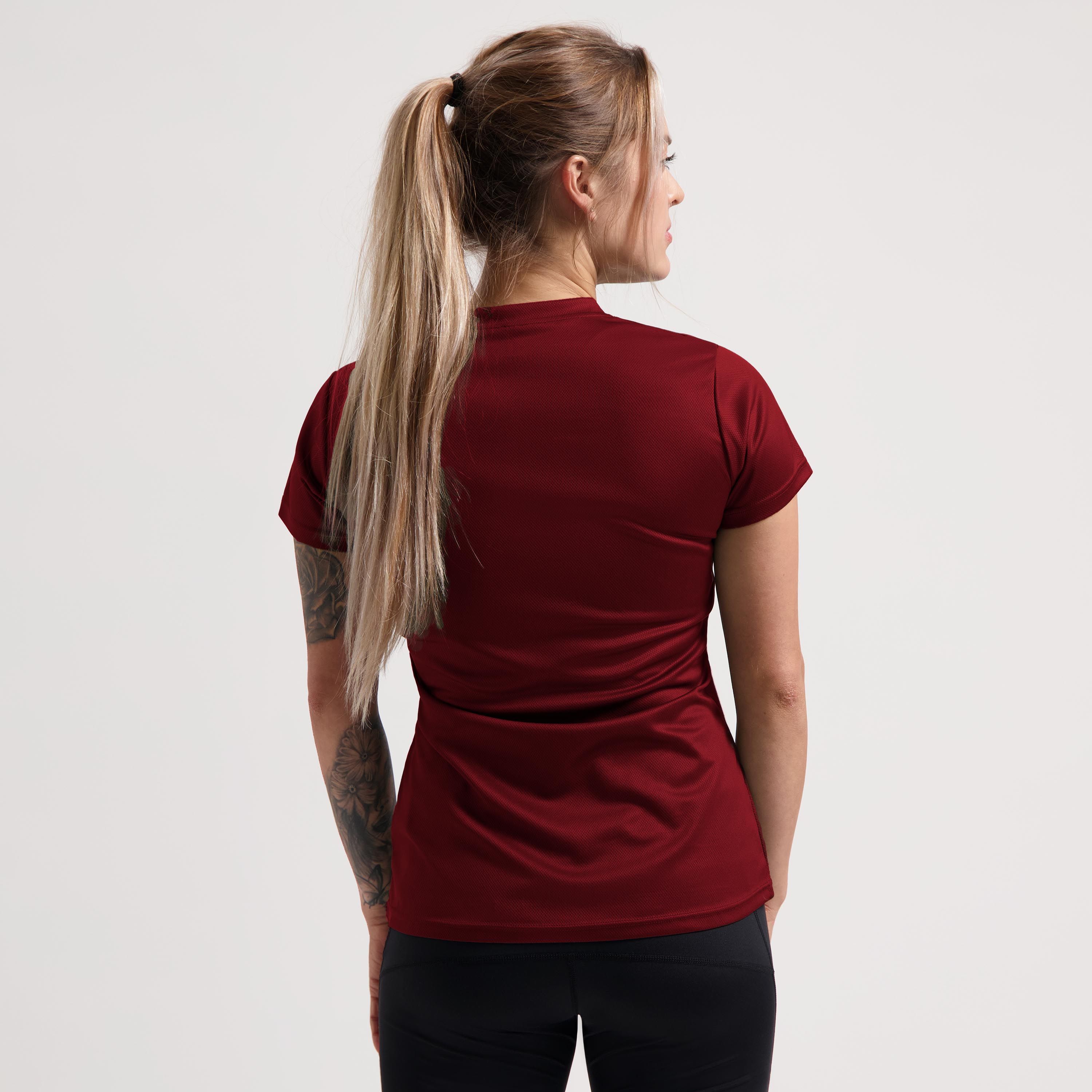 Rogelli Promo dames hardloopshirt korte mouw - bordeaux