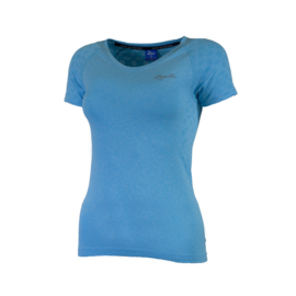 Rogelli naadloos hardloopshirt dames korte mouw - blauw