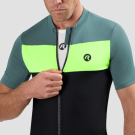 Rogelli Core Block heren fietsshirt korte mouwen - zwart/turquoise